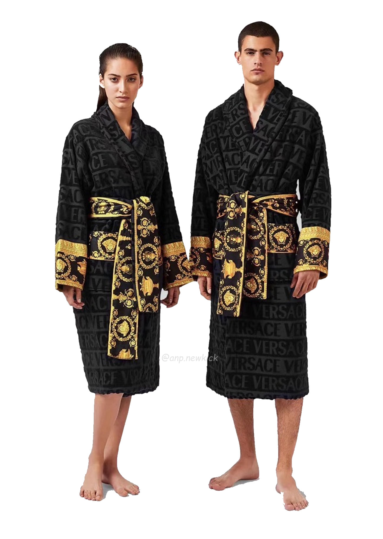 Versace Baroque Logo Jacquard Cotton Bathrobe (14) - newkick.app